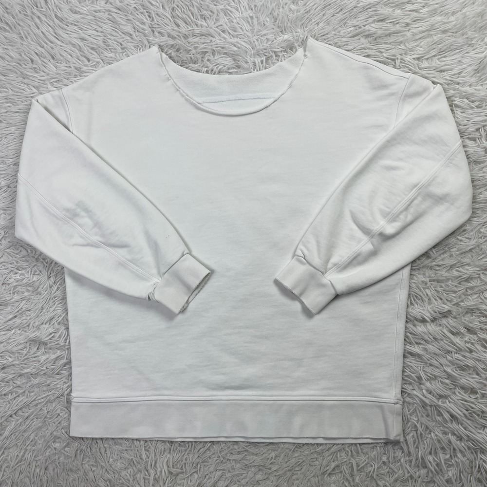 Lululemon Sweater Womens Large White Perfectly Oversized Crew Sweatshirt Terry L